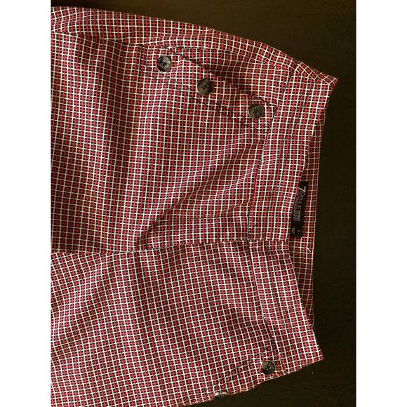 New York & Co High Waisted Ankle Stretch Red Plaid Pants Sz2 - Picture 3 of 12